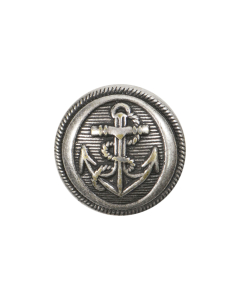 B142 Anchor Old Silver Shank Button