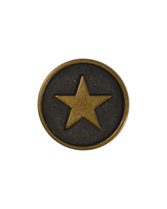 B209 Star 36L Old Brass(10) Shank Button