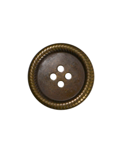 B413 Links Ring Edge Old Brass(26) 4 Hole Button