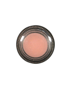 B423 Dots Round Rim 15mm Gunmetal Pink Shank Button