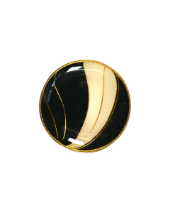 B424 Swirls 15mm Black Shank Button