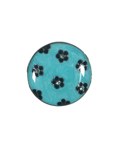 B425 Flowers 15mm Blue Navy Shank Button