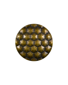 B434 Hexagonals Old Brass(26) Shank Button