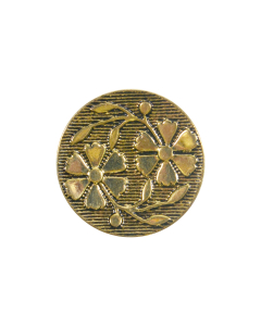 B436 Flowers Gold Shank Button