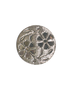 B436 Flowers Silver Shank Button