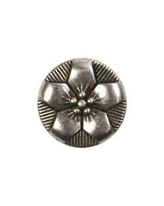 B482 Flower 24L Silver(16) Shank Button