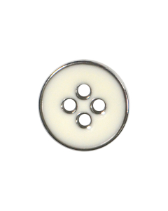 B485 Ring Edge 18L Silver/White Shank Button