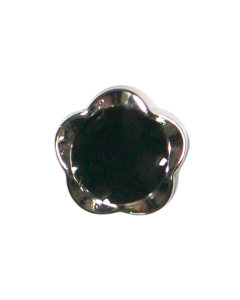 B486 Flower Silver/Black Shank Button