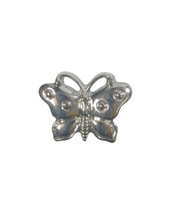 B490 Butterfly 18mm Silver Shank Button