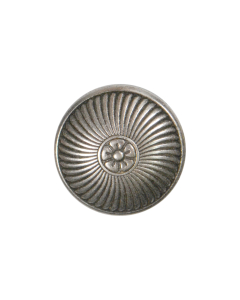 B498 Swirls and Flower Silver(16) Shank Button