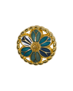 B505 Floral Blue(51/B) Shank Button