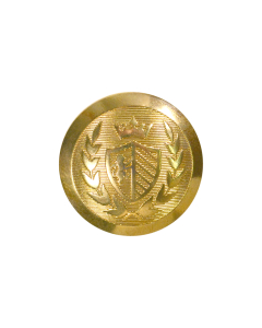 B516 Crest with Shield 36L Gold(1) Shank Button