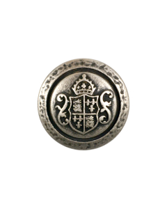 B520 Crest with Shield 24L Old Silver(19) Shank Button