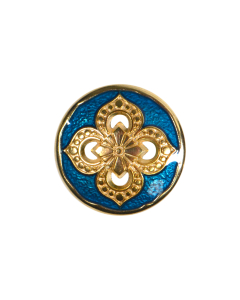 B525 Ornate 32L Light Blue(18/5012) Shank Button