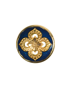 B525 Ornate 36L Dark Blue(18/5021) Shank Button