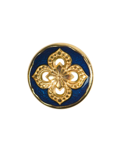 B525 Ornate Dark Blue(18/5021) Shank Button