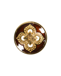 B525 Ornate 32L Gold/Brown(18/5004) Shank Button