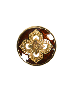 B525 Ornate Gold/Brown(18/5004) Shank Button