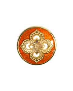 B525 Ornate Orange(18/5356) Shank Button