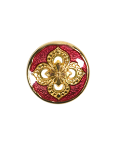 B525 Ornate Pink(18/5005) Shank Button