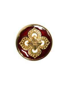 B525 Ornate 36L Gold/Wine(18/5007) Shank Button