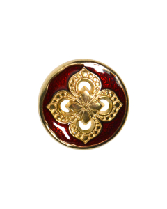 B525 Ornate Gold/Wine(18/5007) Shank Button