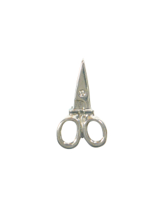 B605 Scissors 22mm Silver Shank Button