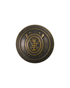 B712 Crest Old Brass Shank Button