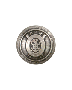 B712 Crest 32L Old Silver Shank Button