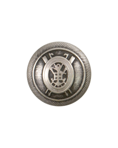 B712 Crest Old Silver Shank Button