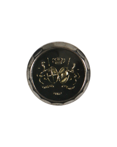 B72 Two Shields Crest 24L Silver/Black Shank Button