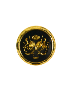 B72 Two Shields Crest 24L Gold/Black Shank Button