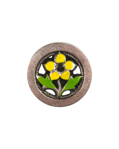 B750 Flower Multicoloured Shank Button