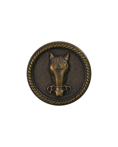 B833 Horse Head Old Brass Shank Button