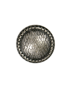 B834 Half Dome Ring Edge Old Silver Shank Button