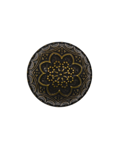 B853 Ornate Full Dome Old Brass Shank Button