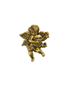 B905 Cherub with Mandolin 26mm Antique Gold Shank Button