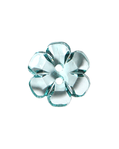 G60 Transparent Flower 25mm Turquoise(154) 2 Hole Button