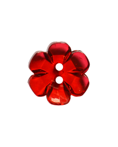 G60 Transparent Flower 21mm Red(30) 2 Hole Button