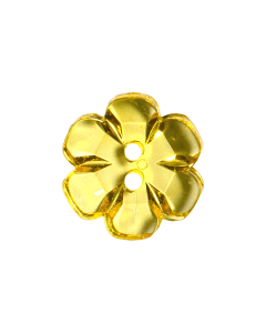 G60 Transparent Flower 18mm Yellow(59) 2 Hole Button