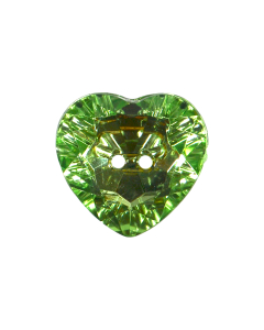 G774 Crystal Look Heart 32L Light Green(34) 2 Hole Button