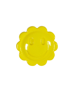 K100 Flower Smiley Face 24L Yellow(173) Shank Button