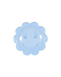 K100 Flower Smiley Face 29L Blue(22) Shank Button