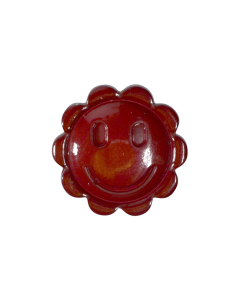 K100 Flower Smiley Face 29L Burgundy(47) Shank Button