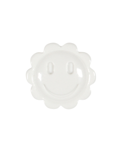 K100 Flower Smiley Face 24L White Shank Button