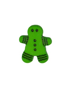 K122 Gingerbread Man 28L Green Shank Button