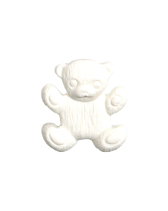 K1377 Teddy Bear 26L White Shank Button