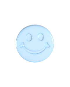 K1496 Smiley Face 24L Sky Blue(22) Shank Button