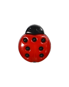 K354 Ladybird 28L Black and Red(D38) Shank Button