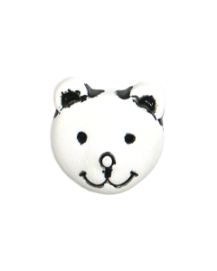 K814 Bear's Face 24L White(009) Shank Button